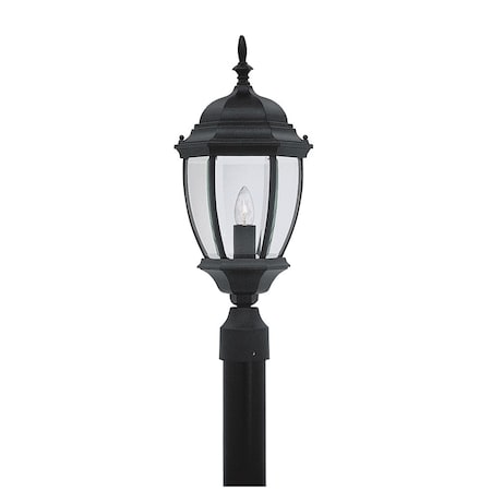 Designers Fountain Tiverton 1-Light Black Cast Aluminum Line Voltage Outdoor Weather Resistant Post Light 2436-BK